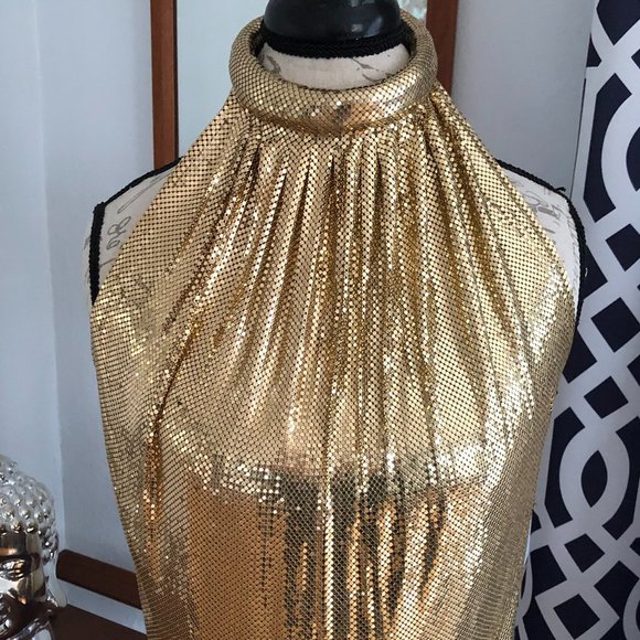 Whiting & Davis Women's Vintage Mesh Halter Top - Picture 4 of 5